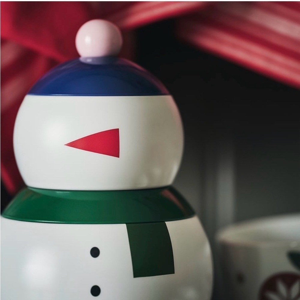Cookie tin snowman IKEA Colorful Stacking dry good storage Christmas table decor - Picture 3 of 8